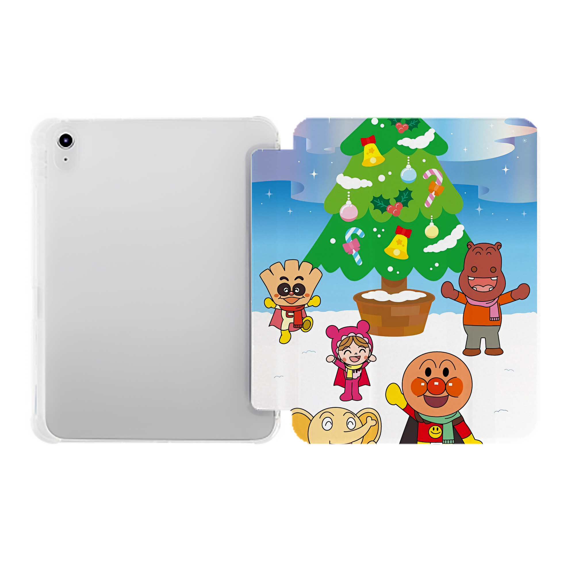 （画像用） アンパンマン Anpanman IPad ケース ペン収納付き 三つ折りスタンド PUレザー×シリコン 対応機種9.5/10.5/10.9インチ